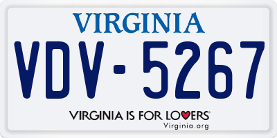VA license plate VDV5267