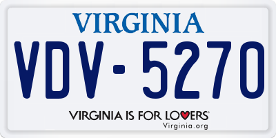 VA license plate VDV5270