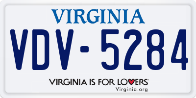VA license plate VDV5284