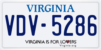 VA license plate VDV5286
