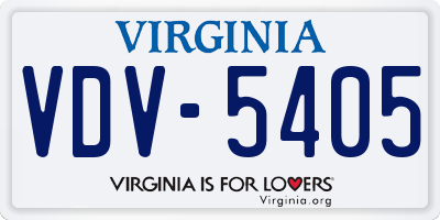 VA license plate VDV5405