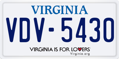 VA license plate VDV5430