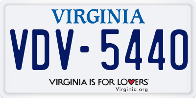 VA license plate VDV5440