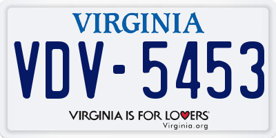 VA license plate VDV5453