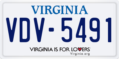 VA license plate VDV5491