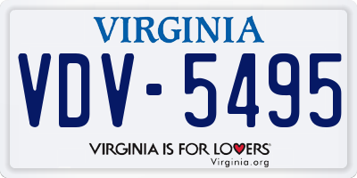 VA license plate VDV5495