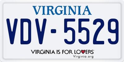 VA license plate VDV5529