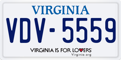 VA license plate VDV5559