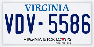 VA license plate VDV5586