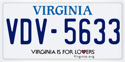 VA license plate VDV5633