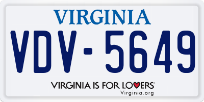 VA license plate VDV5649