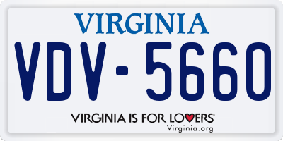 VA license plate VDV5660