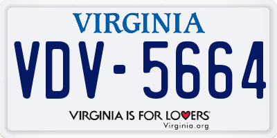 VA license plate VDV5664