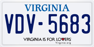 VA license plate VDV5683