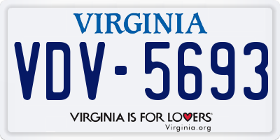 VA license plate VDV5693