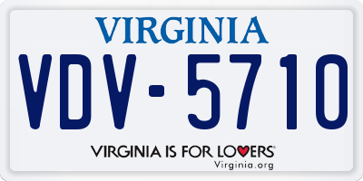 VA license plate VDV5710