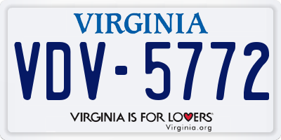 VA license plate VDV5772