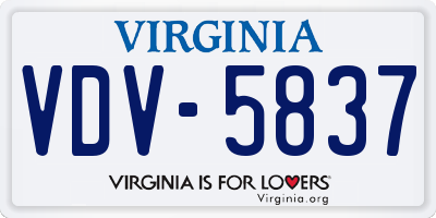 VA license plate VDV5837