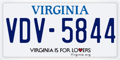 VA license plate VDV5844