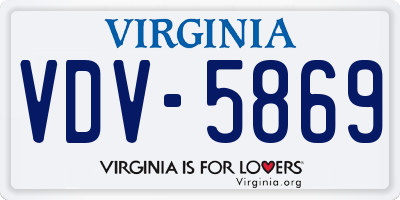 VA license plate VDV5869