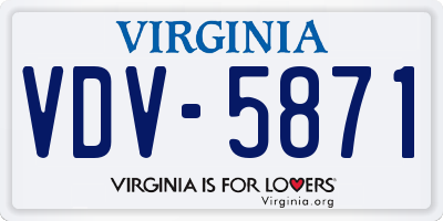 VA license plate VDV5871