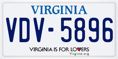 VA license plate VDV5896