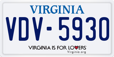 VA license plate VDV5930