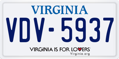 VA license plate VDV5937