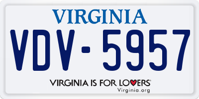 VA license plate VDV5957