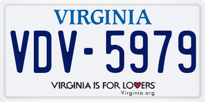 VA license plate VDV5979