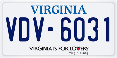 VA license plate VDV6031