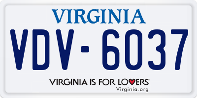 VA license plate VDV6037