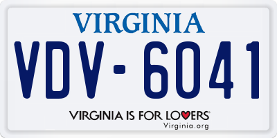 VA license plate VDV6041