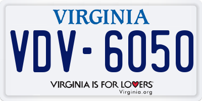 VA license plate VDV6050