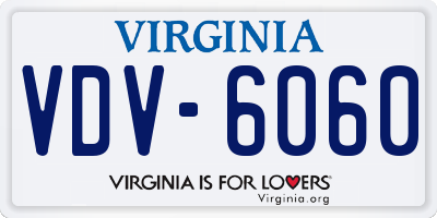 VA license plate VDV6060