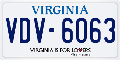 VA license plate VDV6063