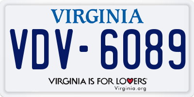 VA license plate VDV6089