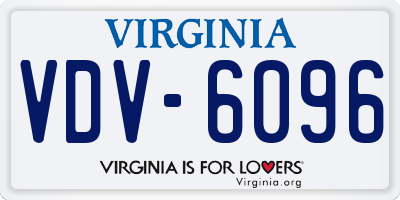 VA license plate VDV6096