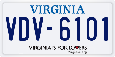 VA license plate VDV6101