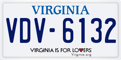 VA license plate VDV6132