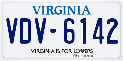 VA license plate VDV6142