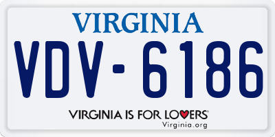 VA license plate VDV6186