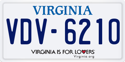 VA license plate VDV6210