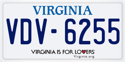 VA license plate VDV6255