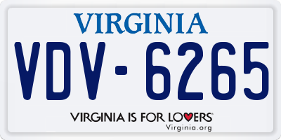 VA license plate VDV6265