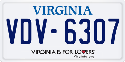 VA license plate VDV6307