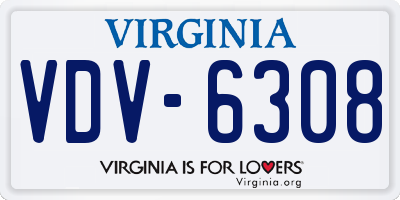 VA license plate VDV6308