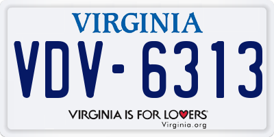 VA license plate VDV6313