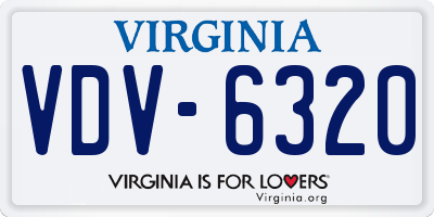 VA license plate VDV6320