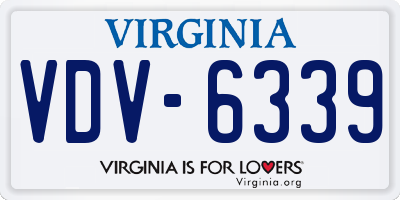 VA license plate VDV6339